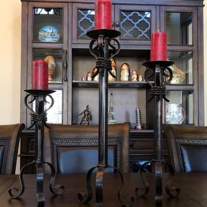 NEW handcrafted setof3 Wrought Iron Candle Holders